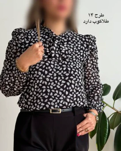 شومیز حریر آستین پفی4