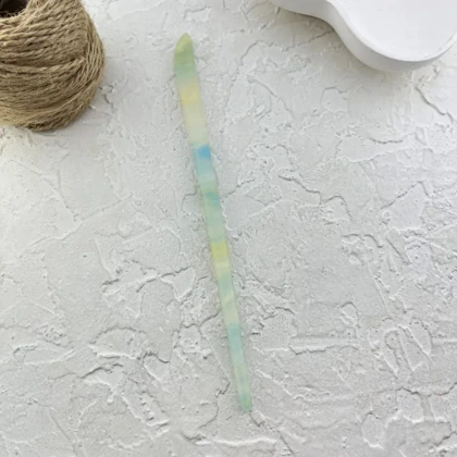 کانزاشی مو زنانه رزینی شفاف پاستلی طرح ابر و باد با طراحی ساده و کشیده مینیمال لوکس مدل آئورا