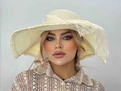 کلاه ساحلی پاپیون گیپور بدون مروارید