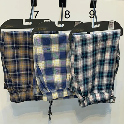 شلوارک چهار خانه نخی مردانه / سایز XL