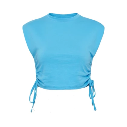 کراپ تیشرت با پد سرشانه زنانه برند ربلیوس Rebellious