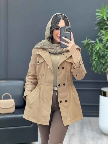 بارانی ده دکمه کمر کش