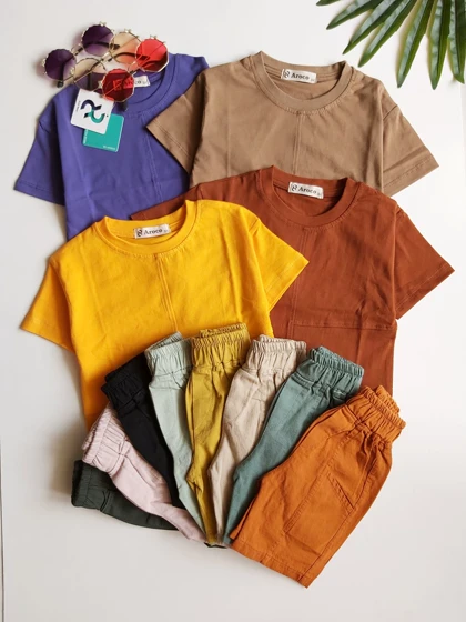 شلوارک های رنگی کتان