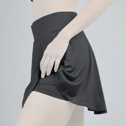 دامن کشاله دار تنیسی اویشو مدل PB-4H0258 طوسی تیره