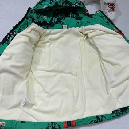 کاپشن بچه گانه خارجی طرح خرس سبز رنگ