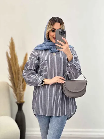 مانتو شومیزی راه راه