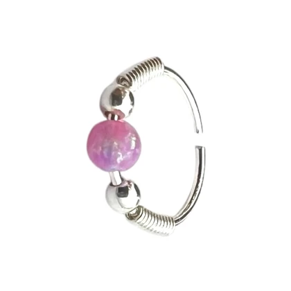 پیرسینگ بینی حلقه‌ای با نگین اوپال زنانه