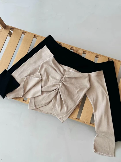 کراپ استین دار سینه کشدار - کد 971