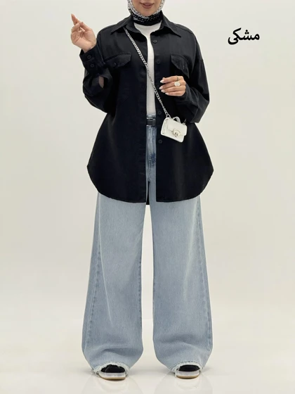 4056-شومیز کتان سیلک میلان