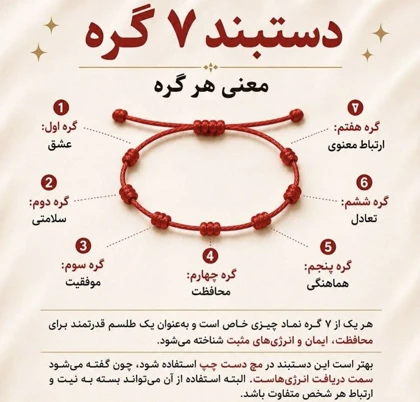 دستبند هفت گره قرمز
