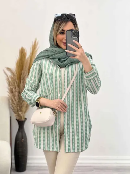شومیز راه راه لوزی دار