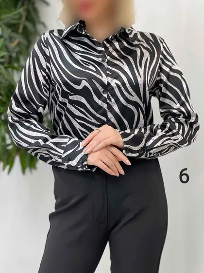 شومیز ساتن طرح دار