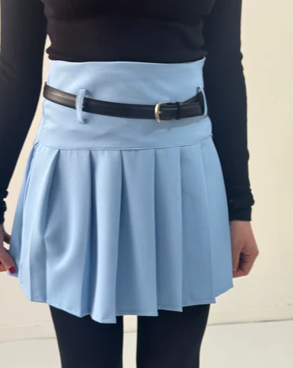 دامن پلیسه کمردار کد 400010