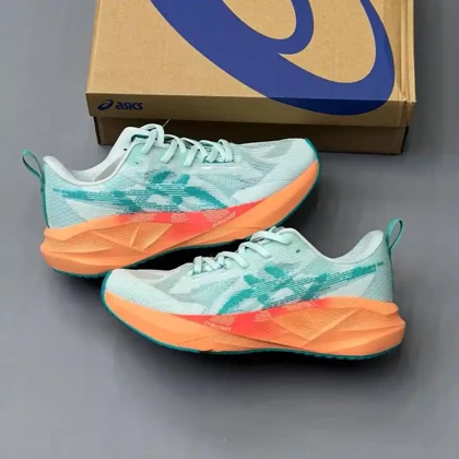 کفش اسیکس نووا بلاست 5 فیروزه‌ای نارنجی Asics Novablast 5 Turquoise Orange