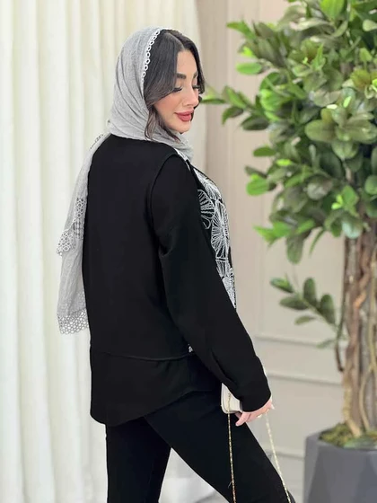 شومیز دو تکه طرح دار
