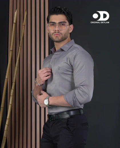 پیراهن طوسی پارچه سارینا تمام کش با کیفیت عالی