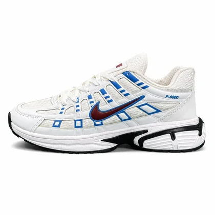 کتانی مردانه مدل رانینگ نایک P6000 سفید آبی قرمز NIKE