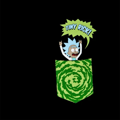 تیشرت طرح ریک و مورتی | Tiny Pocket Rick T-Shirt black کد 252862