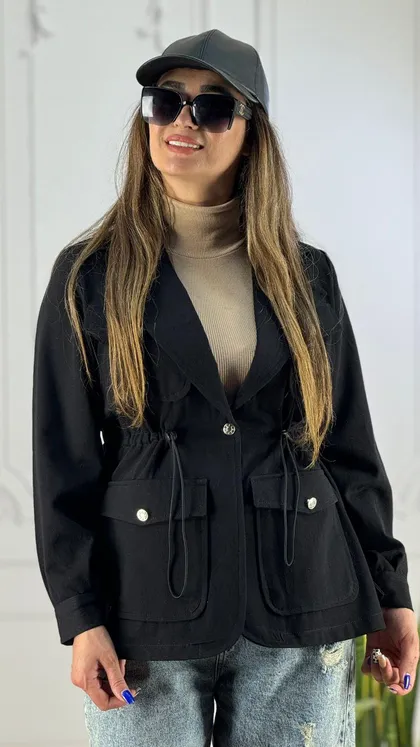 پالتو چهار جیب کمر کش زنانه