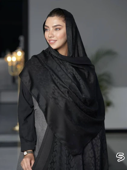 شال مشکی ژاکارد