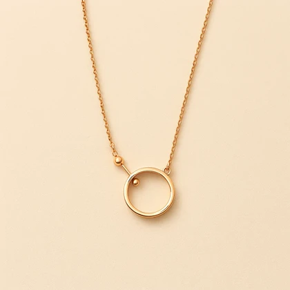 گردنبند زنانه طلایی با آویز حلقه مینیمال – طراحی مدرن و خاص