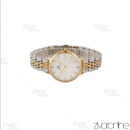 ساعت دنیل ولینگتون زنانه دورنگ طلایی صفحه سفید مدیوم 105279