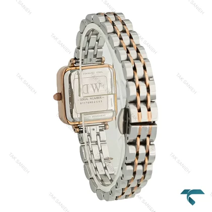 ساعت DW دنیل زنانه مربعی دورنگ رزگلد صفحه سبز DW-7261-L