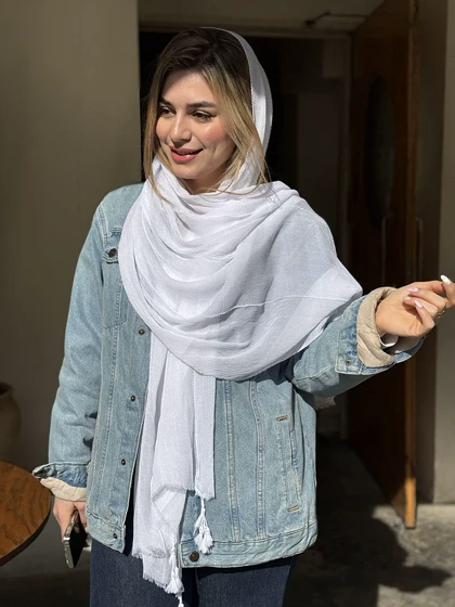 شال نخی پلیسه بامبو کد 766