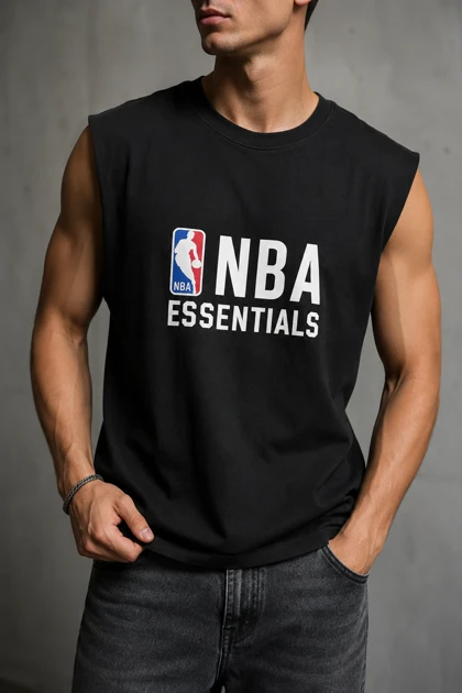 وست گلدوزی مشکی طرح NBA لش باکسی پنبه دونخ جذاب ترند / اورجینال دیلم کد 8465