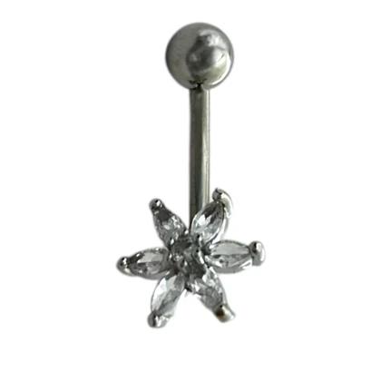پیرسینگ ناف استیل مدل ستاره جواهری