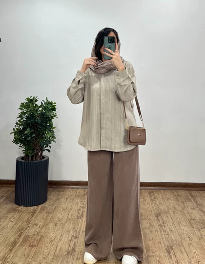 تونیک مانتویی دکمه مخفی جوانه