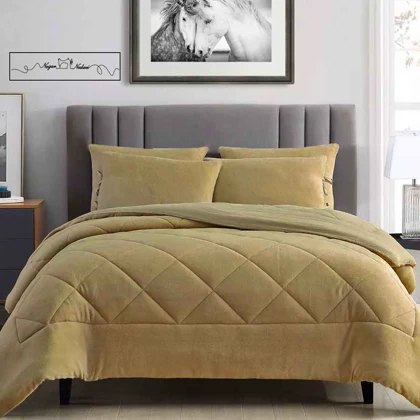 روتختی مینیمال کتان مخمل طرح لوزی کرم تیره کد101700