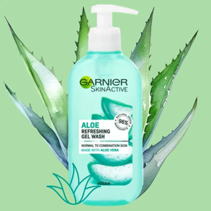 ژل شستشوی صورت گارنیه، مدل Aloe Refreshing مرطوب‌کننده و شاداب‌کننده پوست حجم 200ml