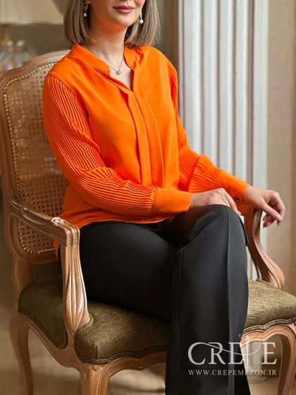 شومیز دوپیله آستین پلیسه