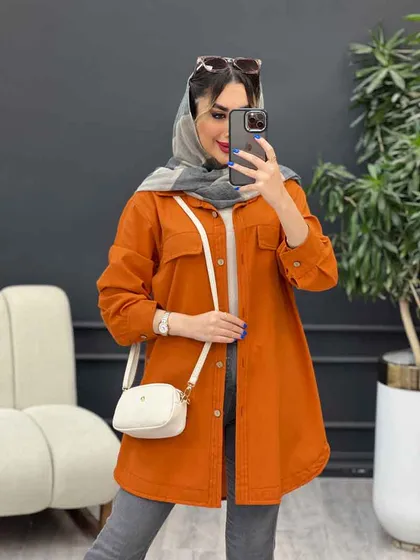 مانتو جیب نما بغل سه دکمه