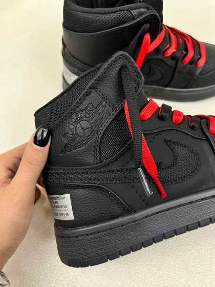 کتانی ساق‌دار زنانه نایکی جردن وان نیو بلک 1 NIKE AIR JORDAN کد 912 دختر طهرونی