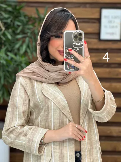 مانتو کتی راه راه جلو باز