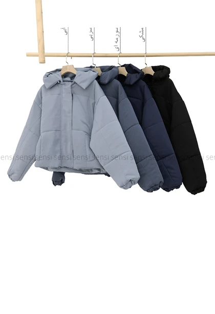 کاپشن کوتاه کتان کج راه کد1004770