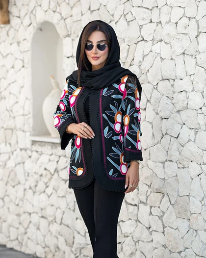 کت هندی سوزن دوزی نوار عدسی