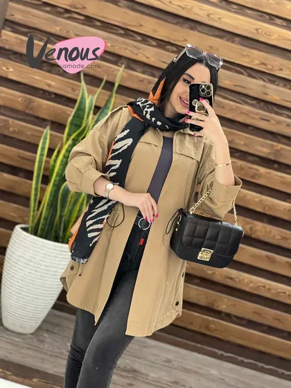مانتو لینن ژیله دار سه دکمه