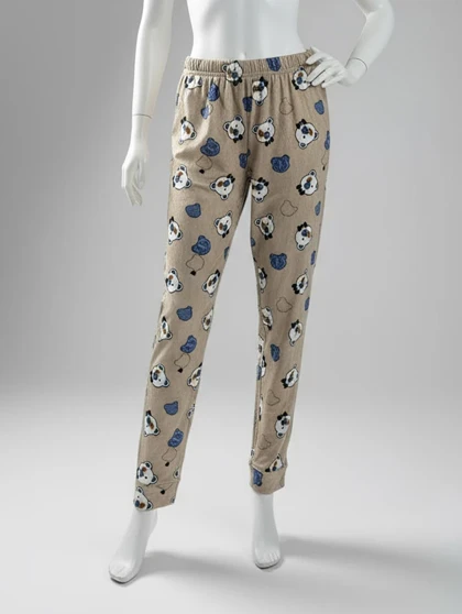 شلوار مخمل استیکردار خرس پاپیون دار