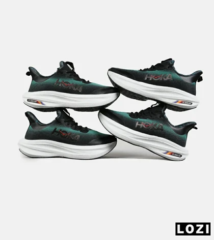 کفش کتانی مشکی سبز HOKA مدل 7396