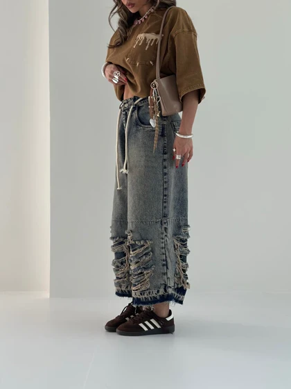 شلوار جین برمودا زاپ‌دار