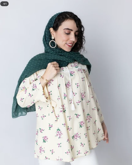 تونیک زنانه گل‌دار منگوله‌دار