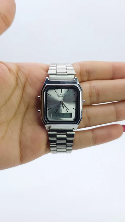 ساعت مچی مردانه کاسیو نوستالژی Casio AQ-230 دوزمانه کلاسیک