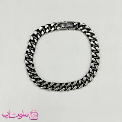 دستبند مردانه کارتیه استیل سیاه قلم 22 سانت 8 میل کد 2891