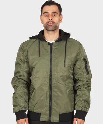 کاپشن مردانه سبز و ساده 7652