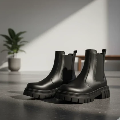 نیم بوت زنانه چلسی دوطرف کش-مشکی