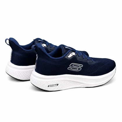 کفش کتانی بزرگ پا اسکیچرز رانینگ زیره بست سرمه ای SKECHERS