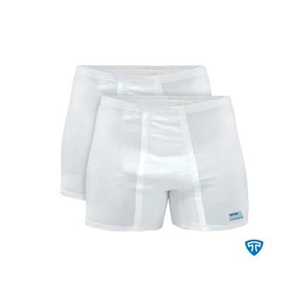 شورت پادار پنبه کش لیفه ای (پک 2 عددی) سفید